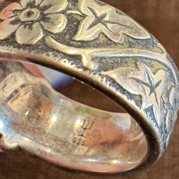 James Avery sterling silver Buckle and Floral ring (retired) - Picture 3 of 3